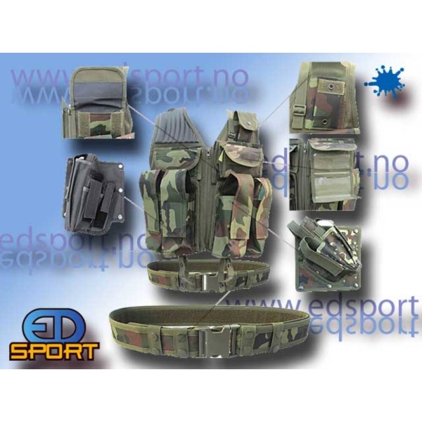Paintballvest, Woodland Camo. Bullstrike - Bilde 4