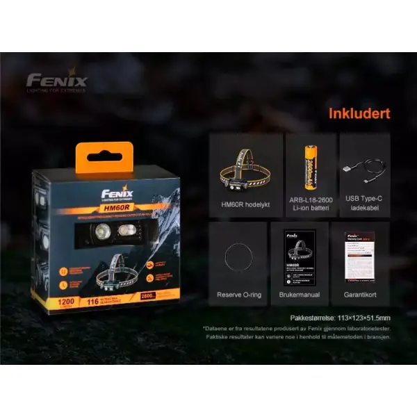 Fenix HM60R hodelykt 1200LM - Bilde 4