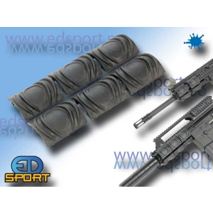 Ergonomic RIS Rail Cover (6x) (Black)